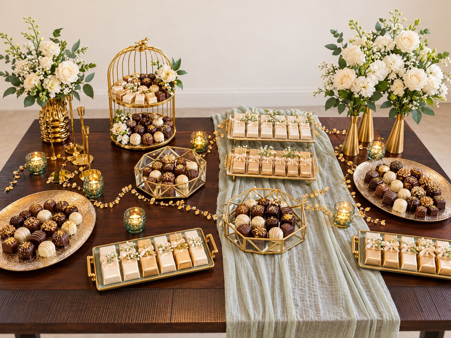 Golden sage tablescape