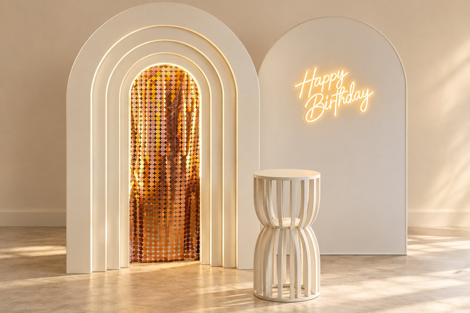 Glow birthday arches