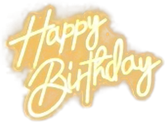 Happy Birthday neon sign (warm white)