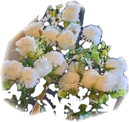 White rose and carnation arrangement