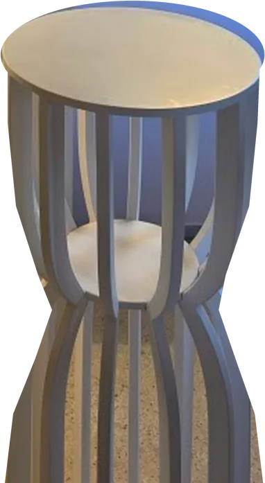 White ribbed pedestal